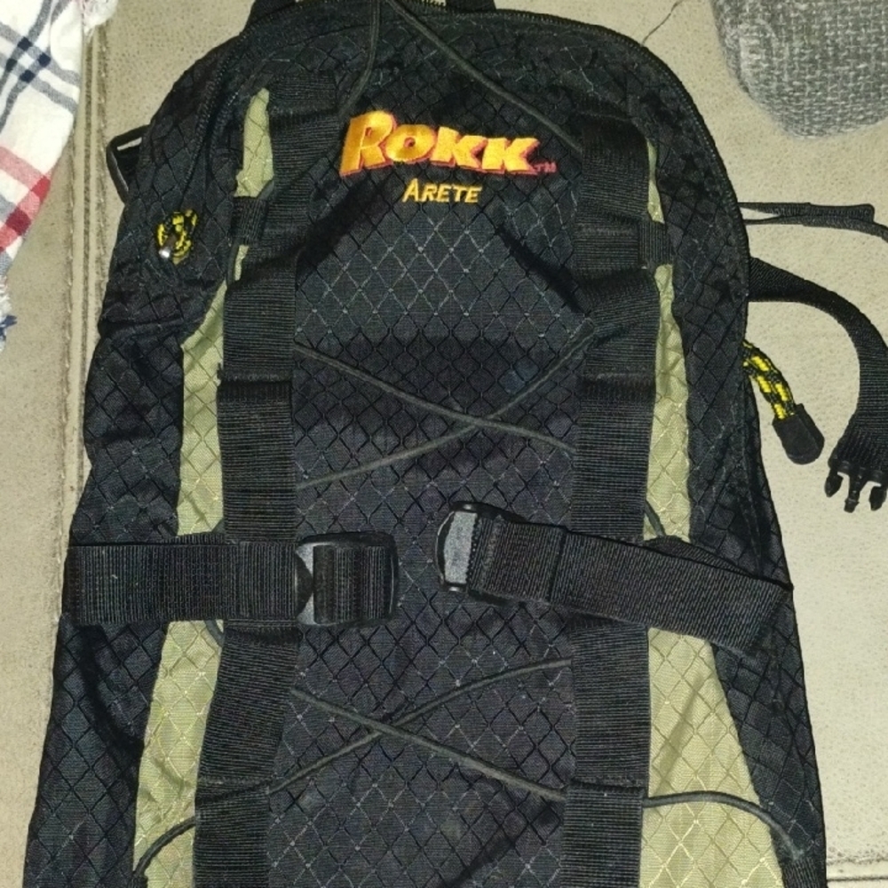 Roxx Black and Green Backpack with Quilted Design